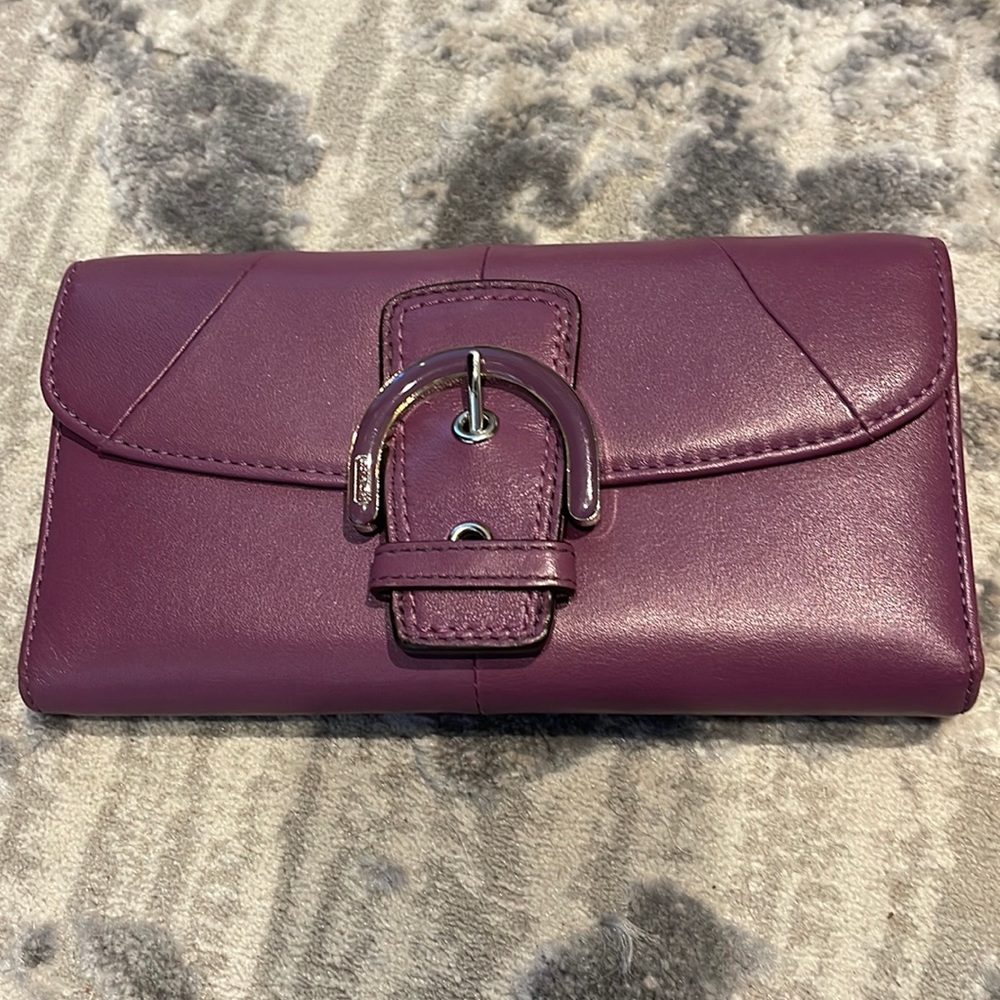 Coach leather wallet with check book holder